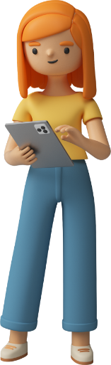 Selena usando um tablet